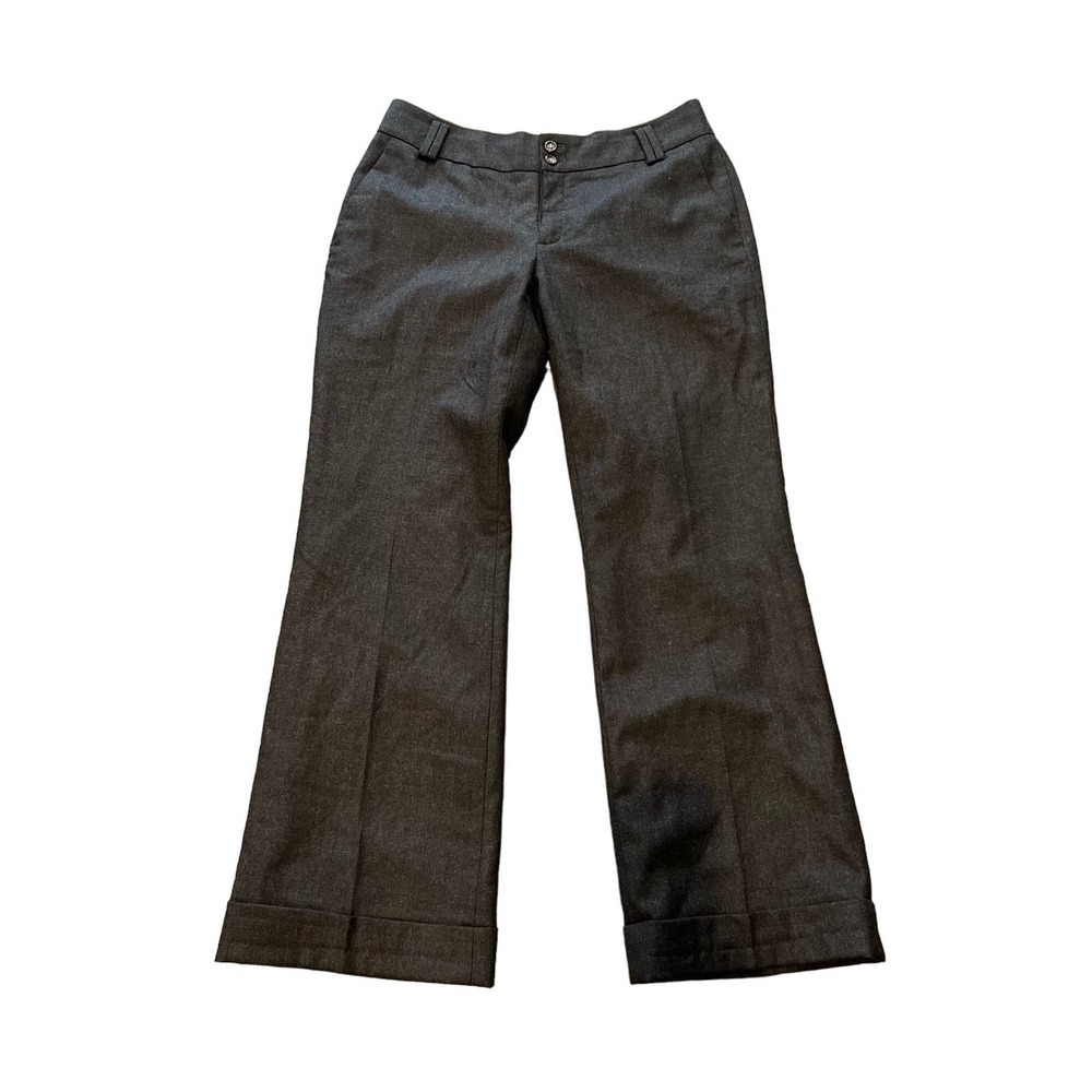 Banana Republic Grey Martin Fit Wool Blend Double Button Cuffed Slacks Size 8